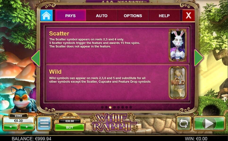 white rabbit slot machine detail image 2