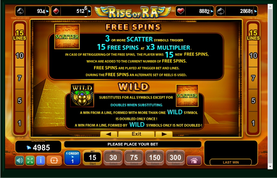 rise of ra slot machine detail image 0