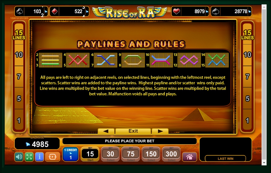 rise of ra slot machine detail image 3