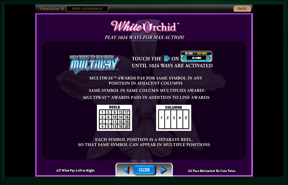 white orchid slot machine detail image 1