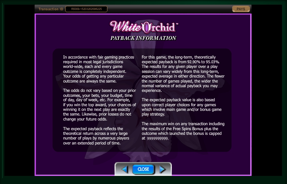 white orchid slot machine detail image 0