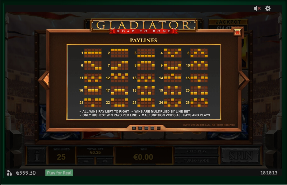 gladiator road to rome slot machine detail image 0