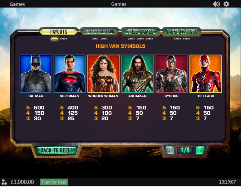 justice league slot machine detail image 1