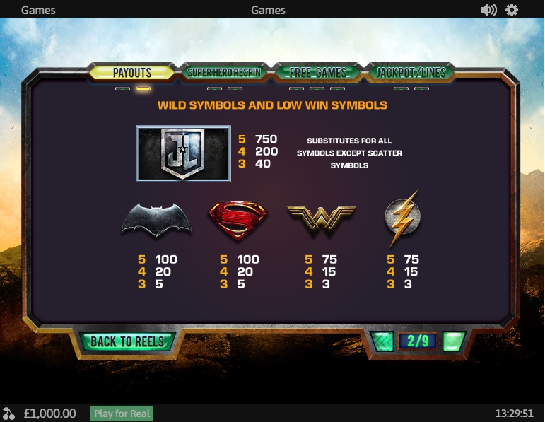 justice league slot machine detail image 2