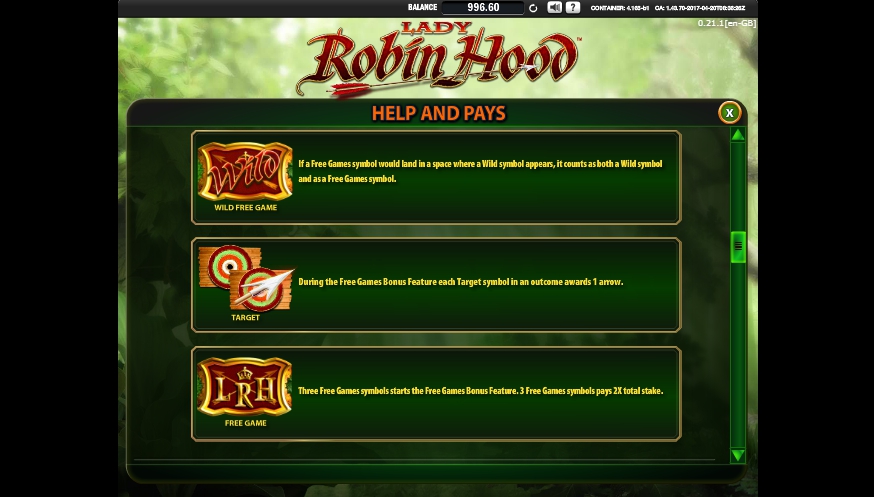 lady robin hood slot machine detail image 3