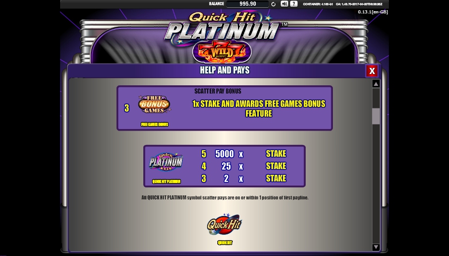 quick hit platinum slot machine detail image 2