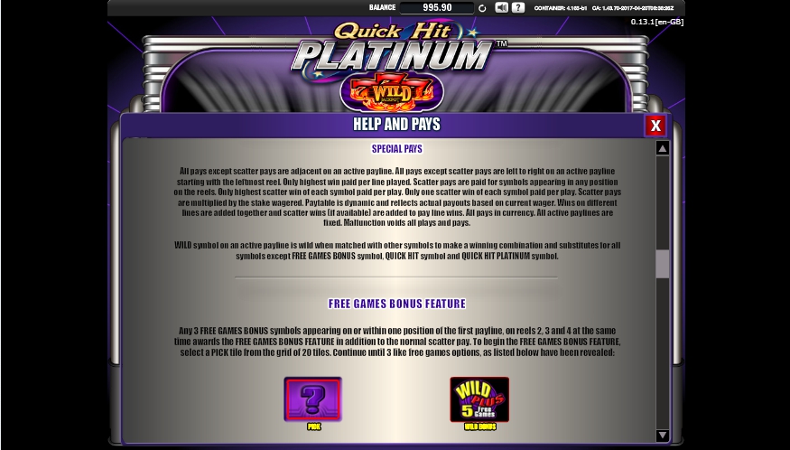quick hit platinum slot machine detail image 4