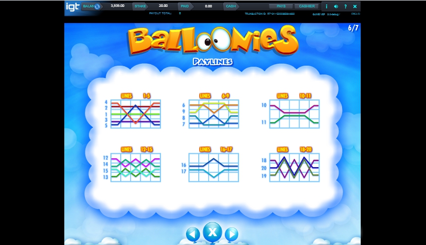 balloonies slot machine detail image 6