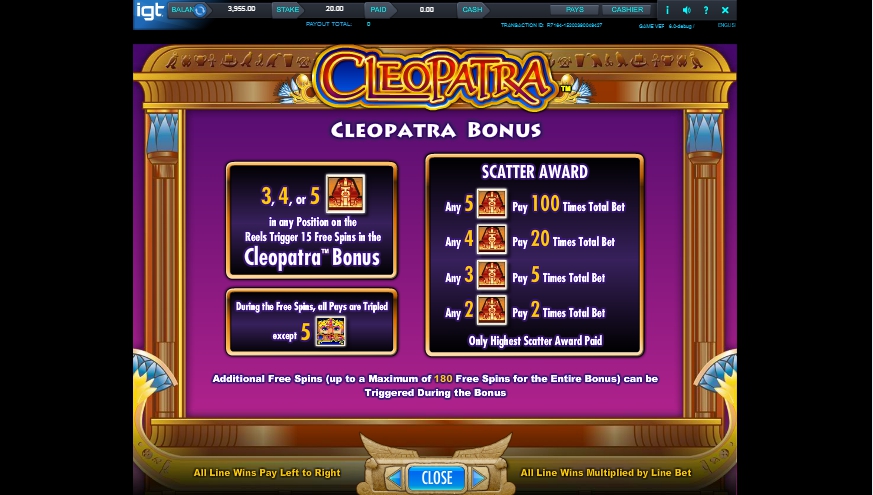 cleopatra slot machine detail image 3