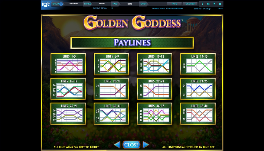 golden goddess slot machine detail image 5