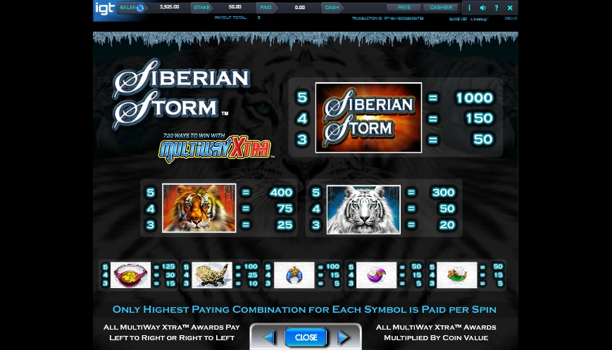 siberian storm slot machine detail image 2
