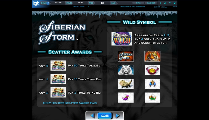 siberian storm slot machine detail image 3
