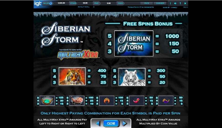 siberian storm slot machine detail image 5