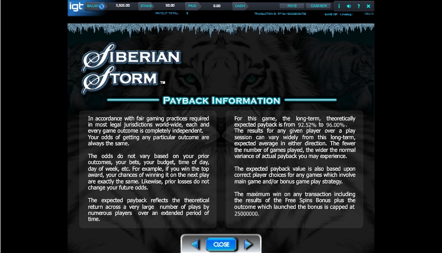 siberian storm slot machine detail image 0