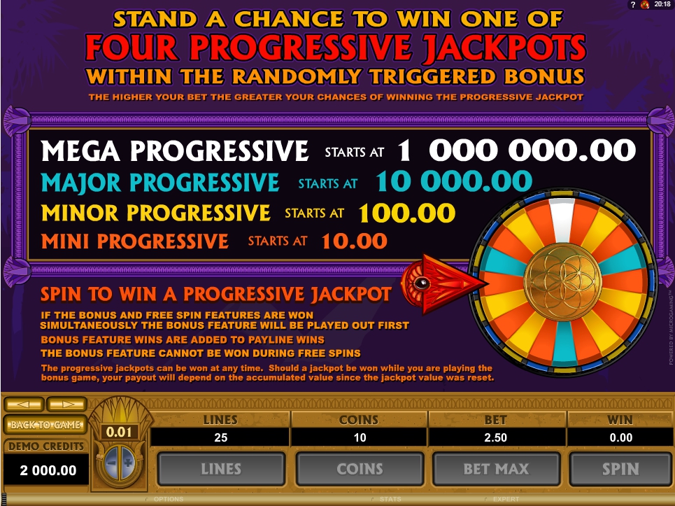 mega moolah isis slot machine detail image 1