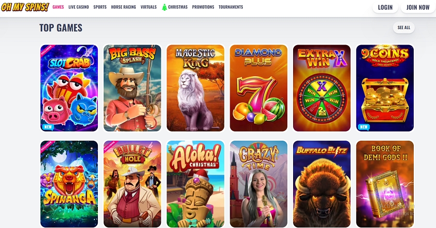 OhMySpins Casino Spill