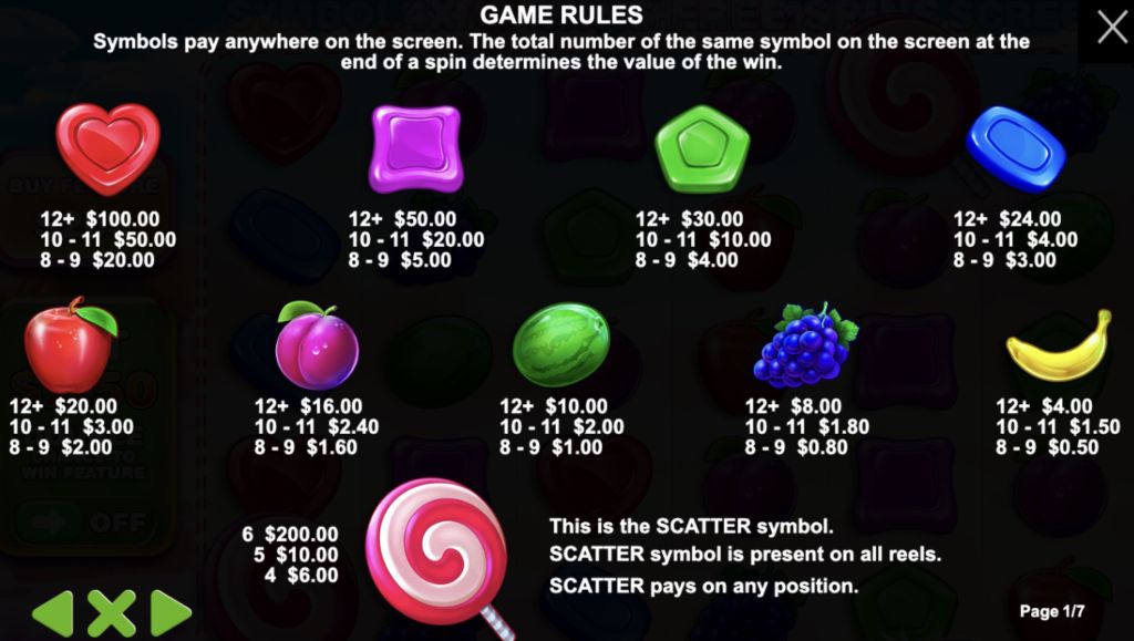 Sweet Bonanza Sweet Bonanza symboler