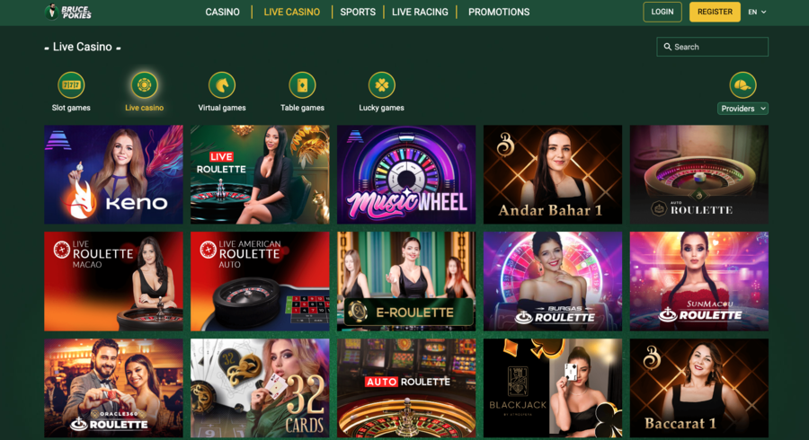 Live Casino Brucepokies Live Casino
