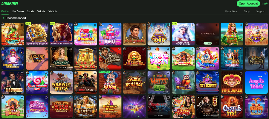 Spill Comeon Casino Spill