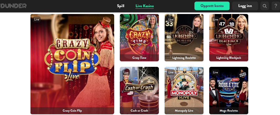 Live Casino Dunder Live Casino