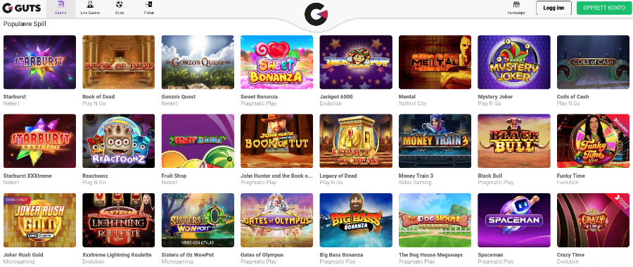 Spill Guts Casino Spill