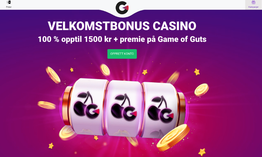 Velkomstbonus Guts Casino Velkomstbonus