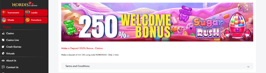 Velkomstbonus Nordis Casino Velkomstbonus
