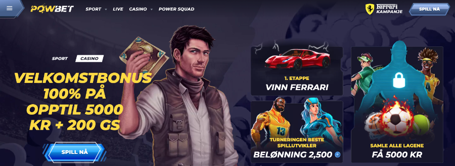 Velkomstbonus Powbet Casino Velkomstbonus