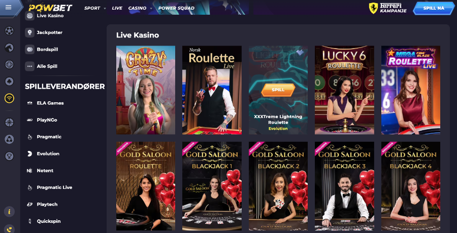Live Casino Powbet Live Casino
