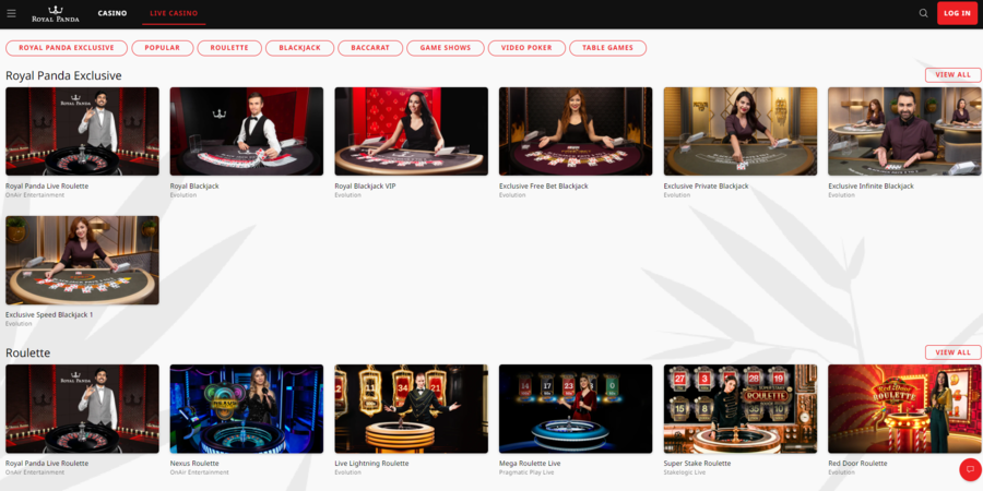 Live Casino Royal Panda Live Casino