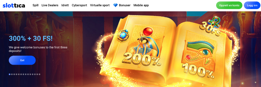 Velkomstbonus Slottica Casino Velkomstbonus