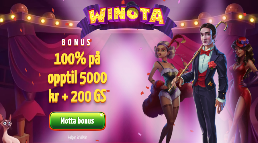 Velkomstbonus Winota Casino Velkomstbonus